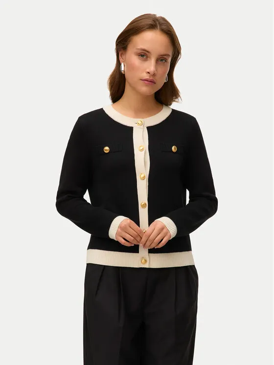 Strickjacke · Schwarz · Regular Fit