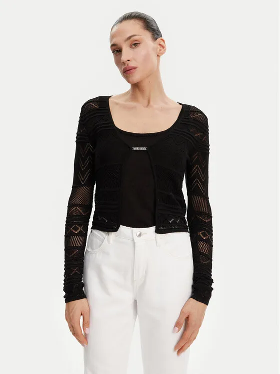 Strickjacke · Schwarz · Regular Fit