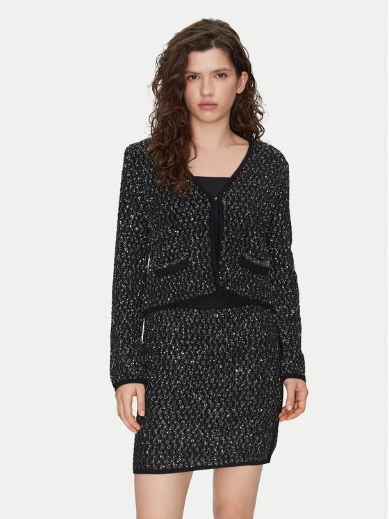 Strickjacke · Schwarz · Regular Fit