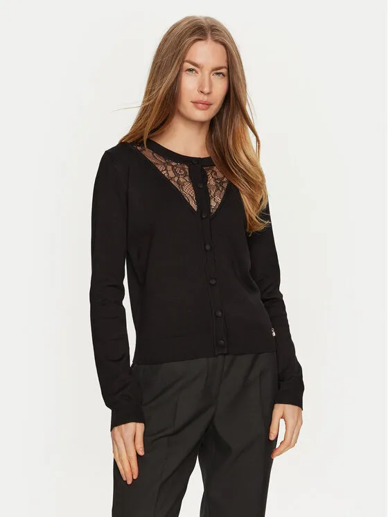 Strickjacke · Schwarz · Regular Fit