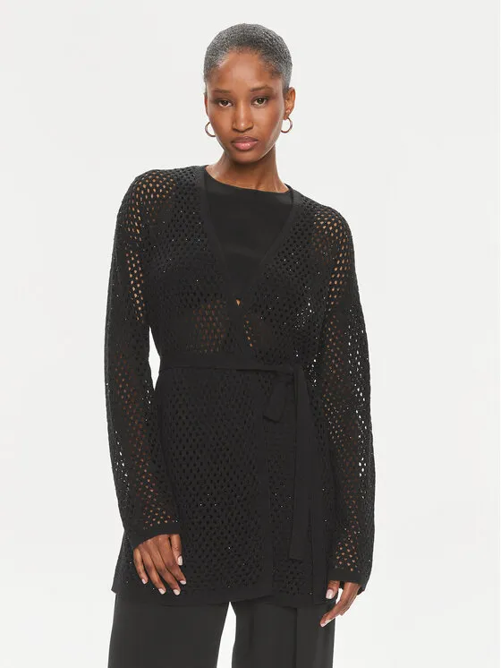 Strickjacke · Schwarz · Regular Fit