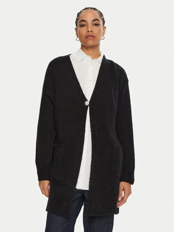 Strickjacke · Schwarz · Regular Fit