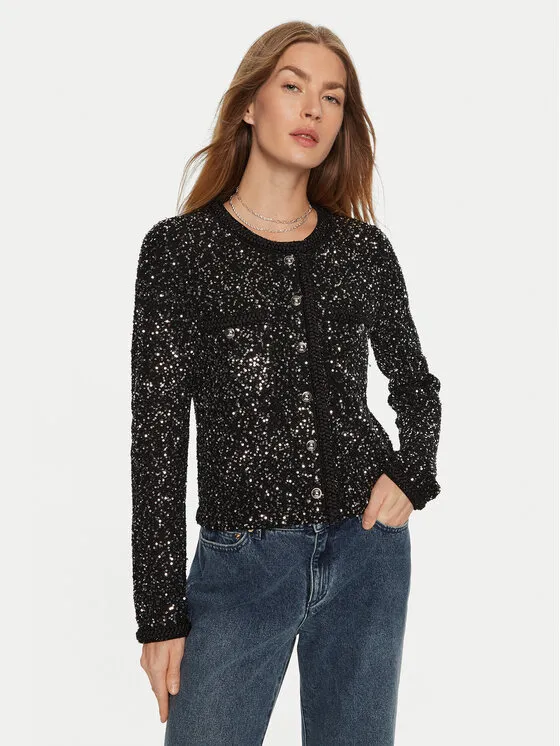 Strickjacke · Schwarz · Regular Fit