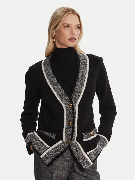 Strickjacke · Schwarz · Regular Fit