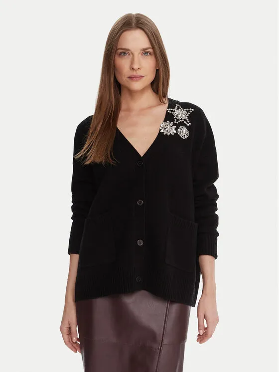 Strickjacke · Schwarz · Regular Fit