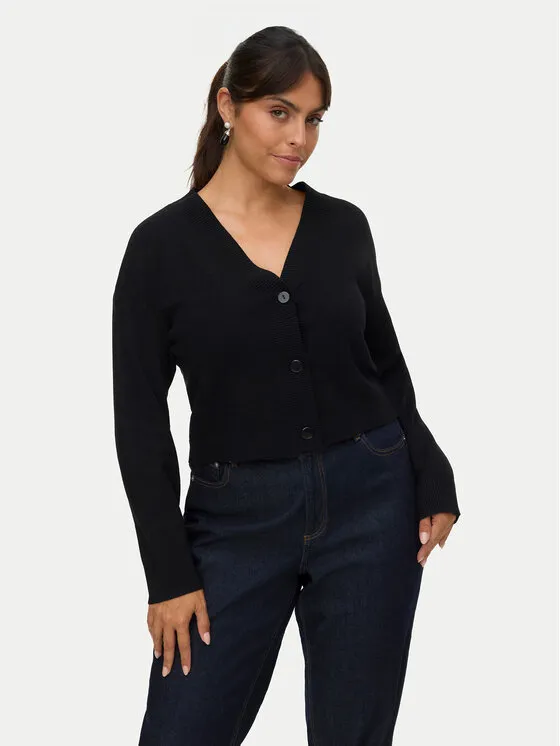 Strickjacke · Schwarz · Regular Fit