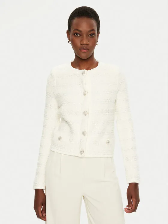 Strickjacke · Weiß · Regular Fit