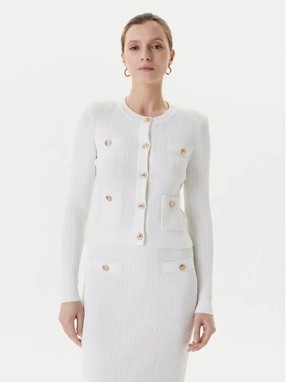 Strickjacke · Weiß · Regular Fit