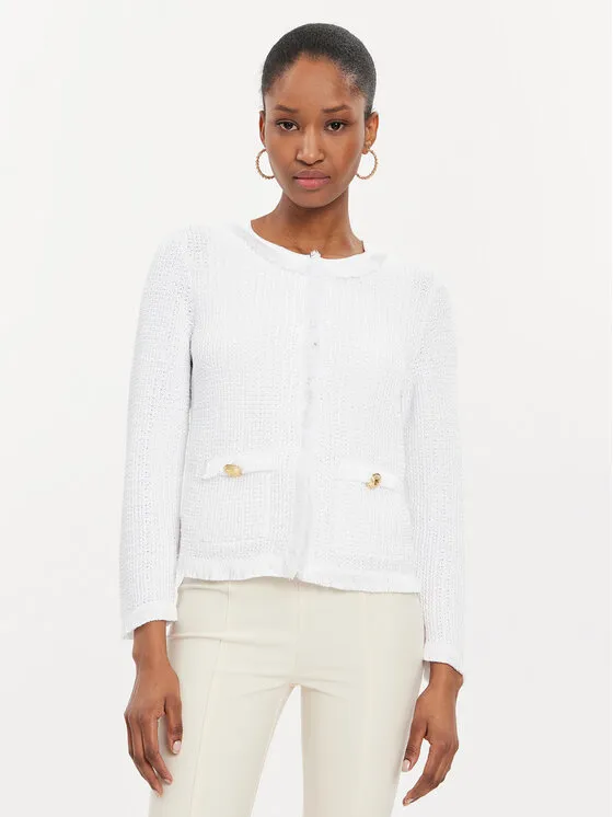 Strickjacke · Weiß · Regular Fit