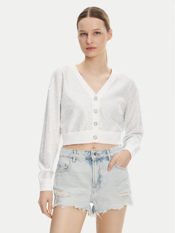 Strickjacke · Weiß · Regular Fit