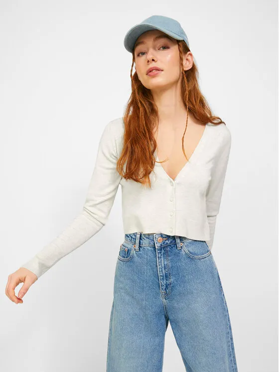 Strickjacke · Weiß · Regular Fit