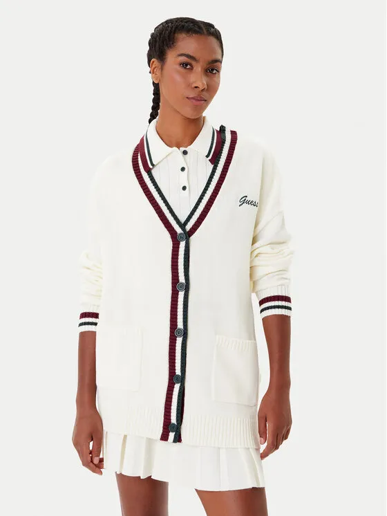 Strickjacke · Weiß · Regular Fit