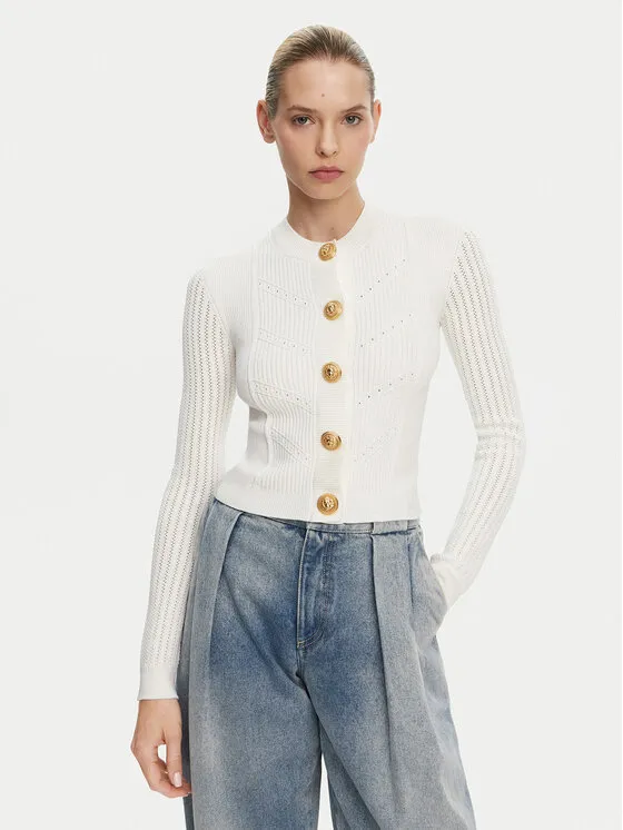 Strickjacke · Weiß · Regular Fit