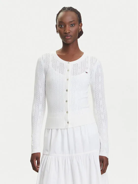 Strickjacke · Weiß · Regular Fit