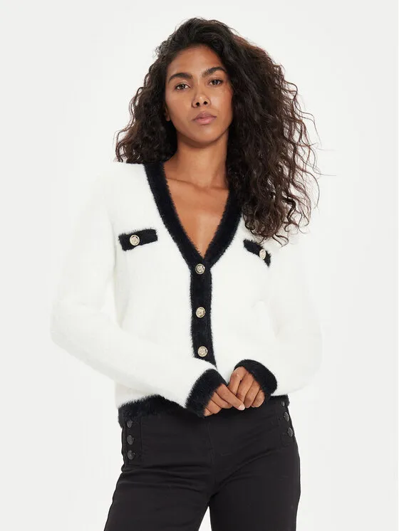 Strickjacke · Weiß · Regular Fit