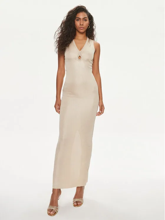 Strickkleid · Beige · Maxi