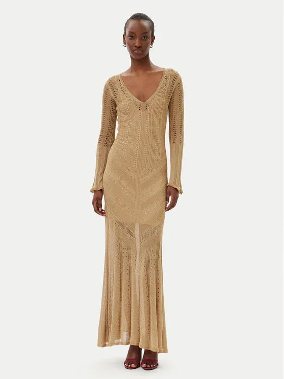 Strickkleid · Beige · Maxi
