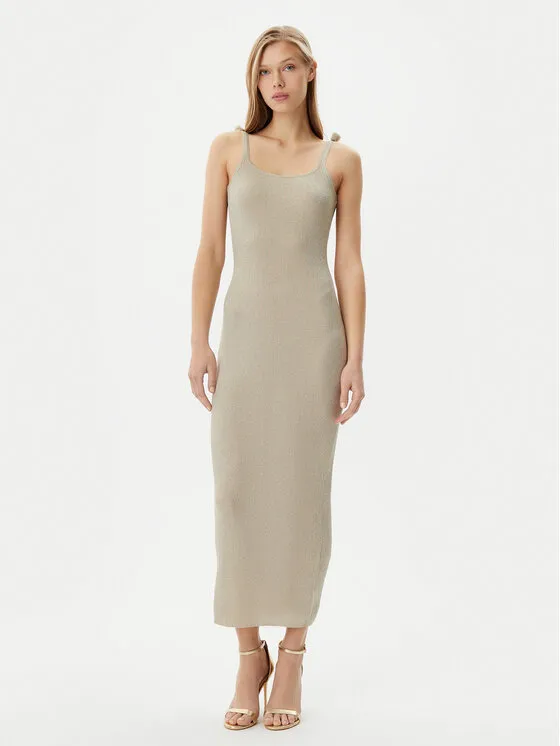 Strickkleid · Beige · Midi