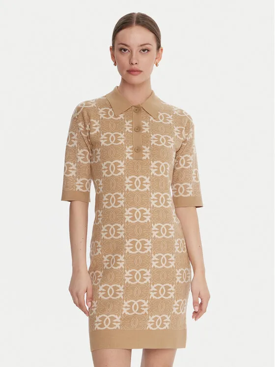 Strickkleid · Beige · Midi