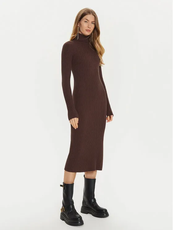 Strickkleid · Braun · Midi