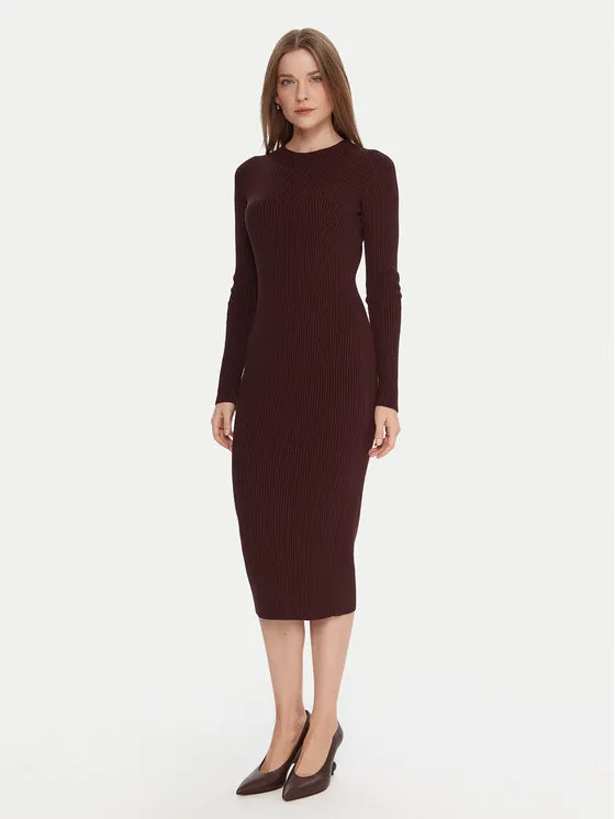 Strickkleid · Braun · Midi