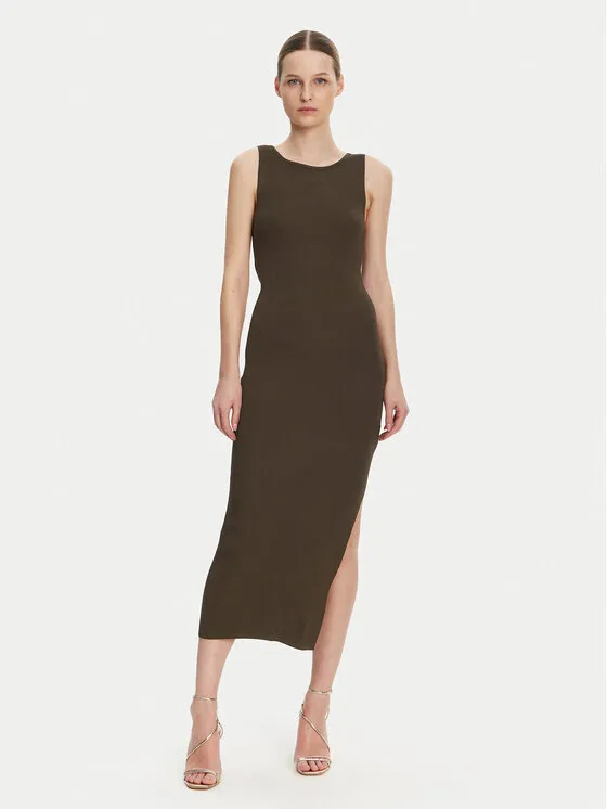 Strickkleid · Braun · Midi