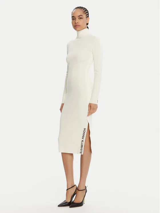 Strickkleid · Écru · Midi