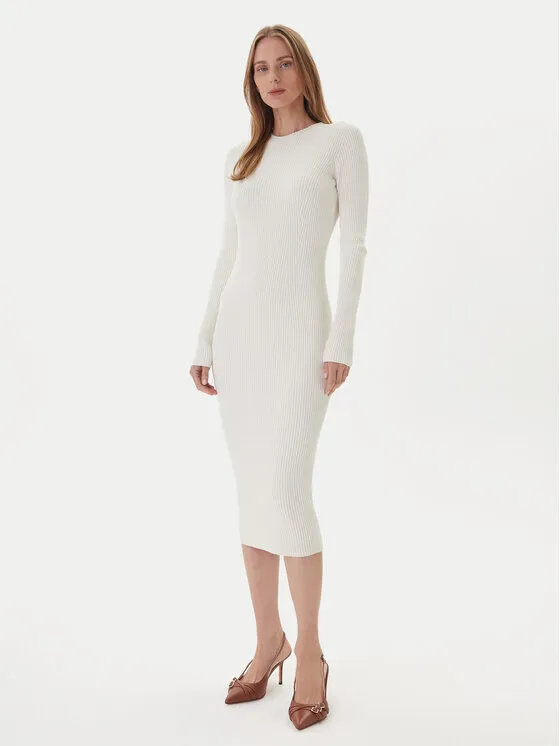 Strickkleid · Écru · Midi