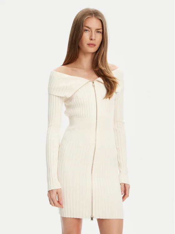 Strickkleid · Écru · Mini