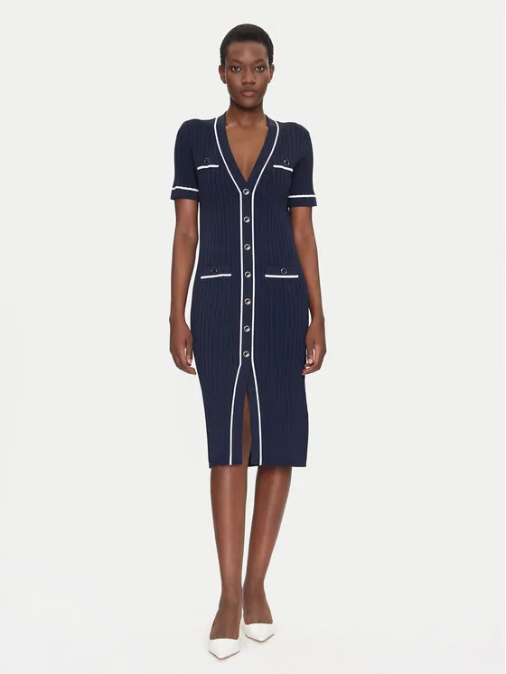 Strickkleid · Dunkelblau · Midi