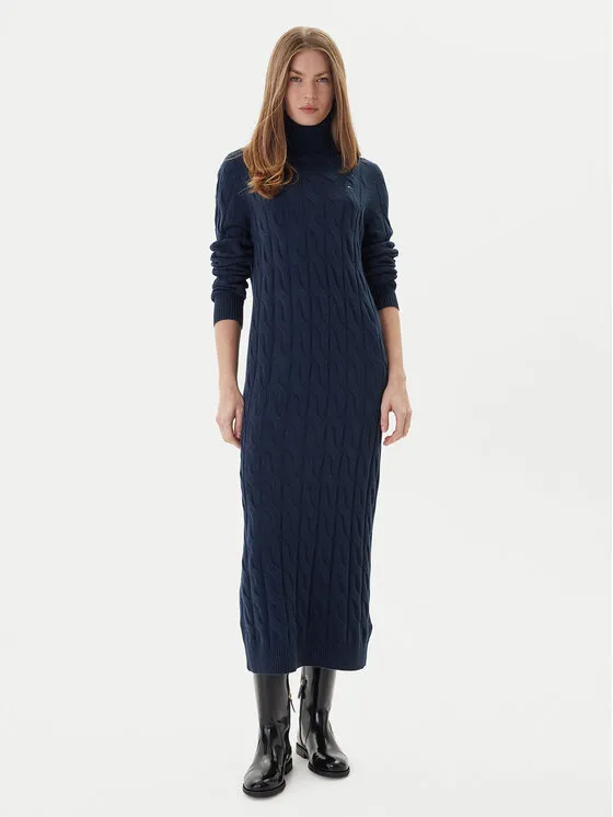 Strickkleid · Dunkelblau · Midi