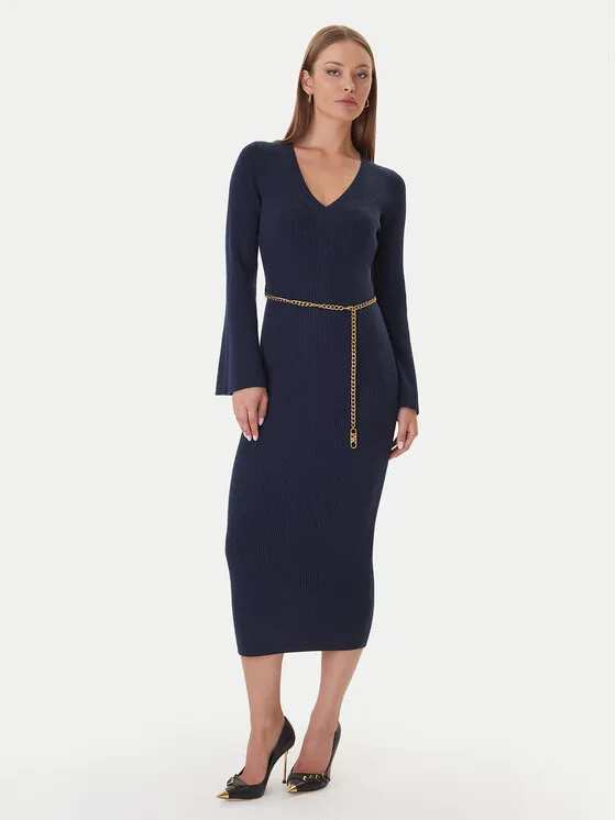 Strickkleid · Dunkelblau · Midi