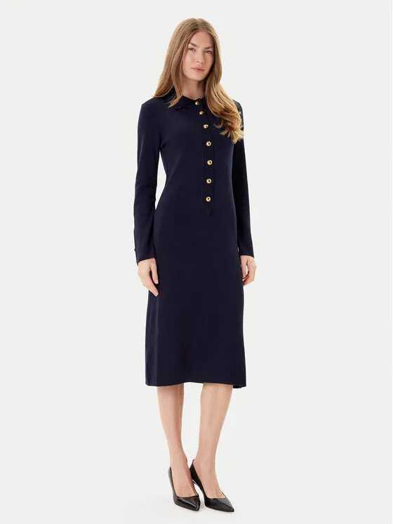 Strickkleid · Dunkelblau · Midi