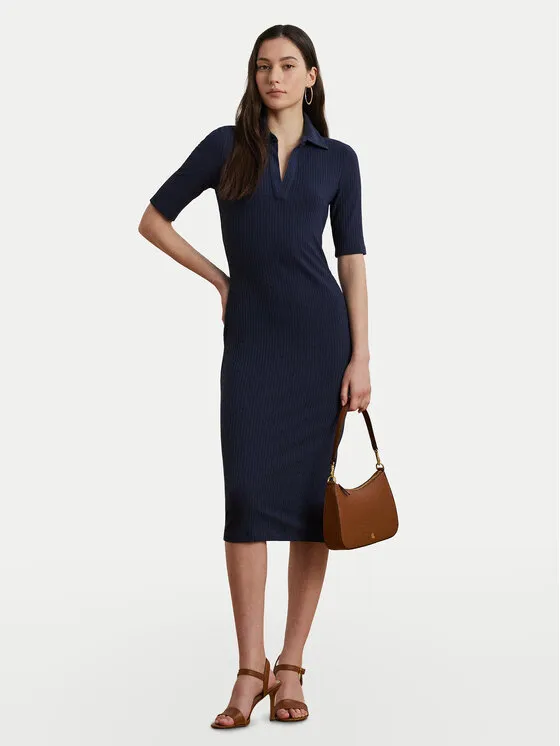 Strickkleid · Dunkelblau · Midi