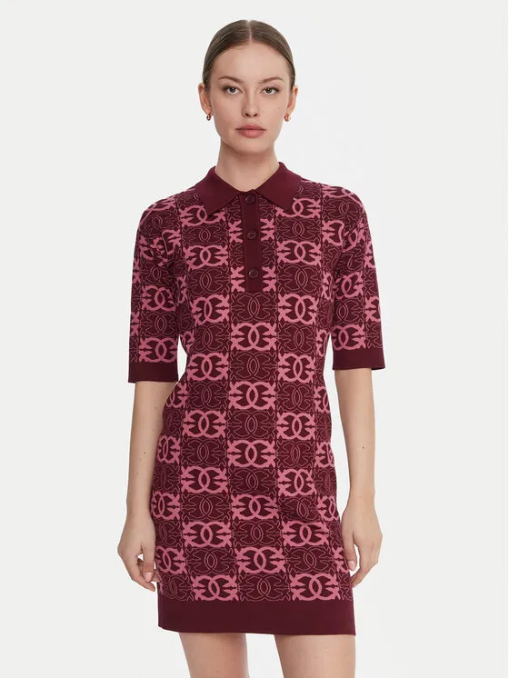 Strickkleid · Dunkelrot · Midi