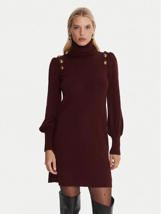 Strickkleid · Dunkelrot · Mini