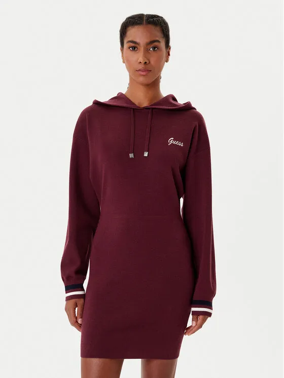 Strickkleid · Dunkelrot · Mini