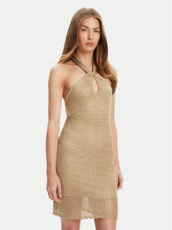 Strickkleid · Goldfarben · Mini