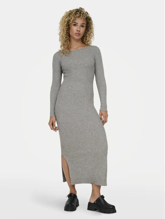 Strickkleid · Grau · Maxi