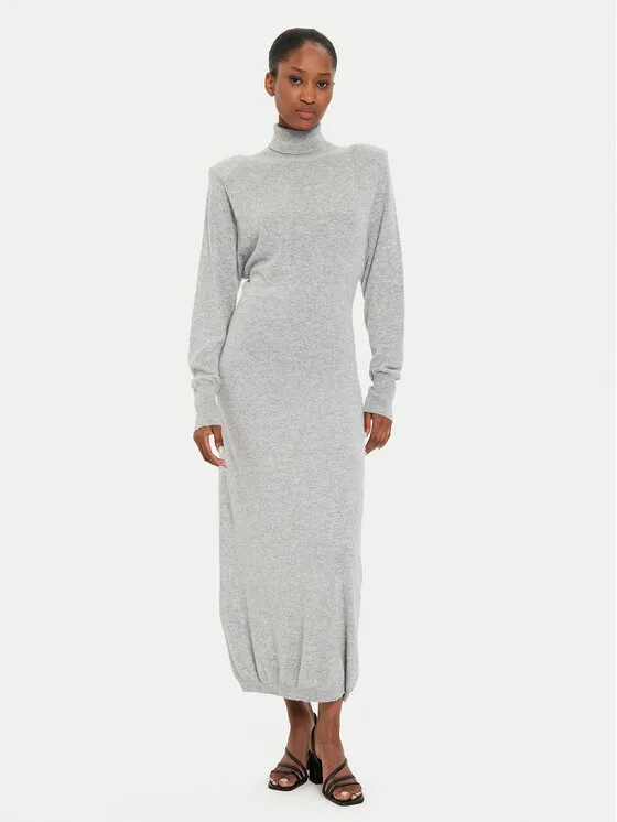 Strickkleid · Grau · Midi