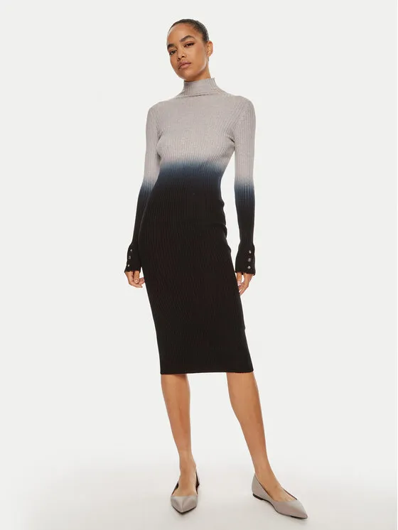 Strickkleid · Grau · Midi