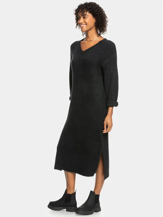 Strickkleid · Grau · Midi