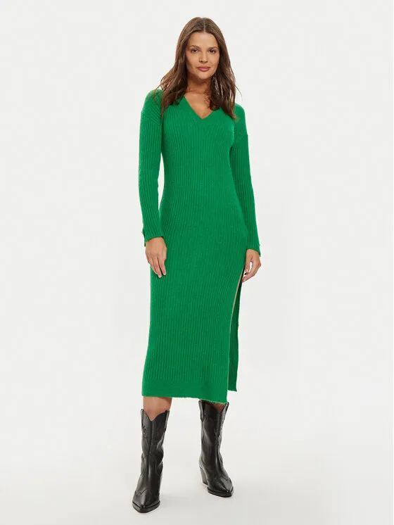 Strickkleid · Grün · Midi