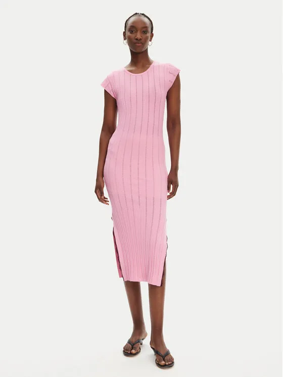 Strickkleid · Rosa · Midi