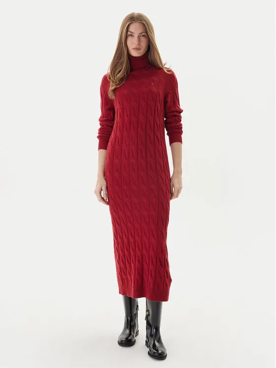 Strickkleid · Rot · Midi