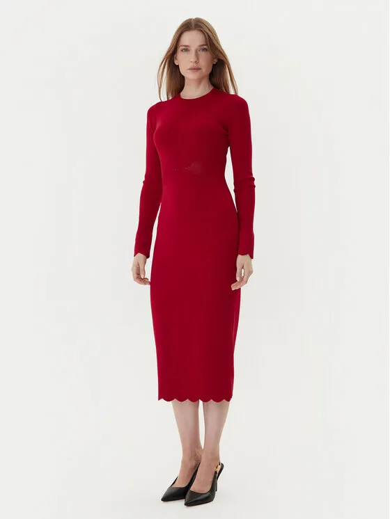 Strickkleid · Rot · Midi