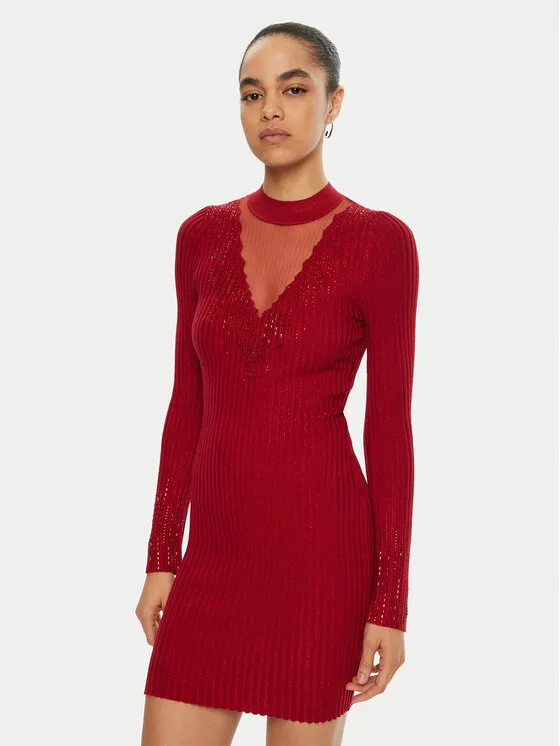 Strickkleid · Rot · Mini