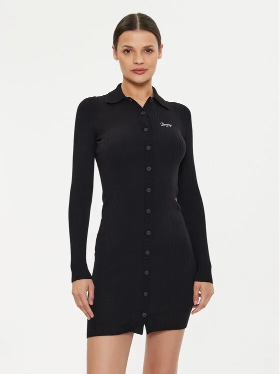 Strickkleid · Schwarz · Mini