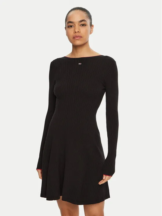 Strickkleid · Schwarz · Mini