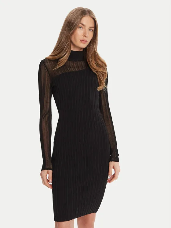 Strickkleid · Schwarz · Mini